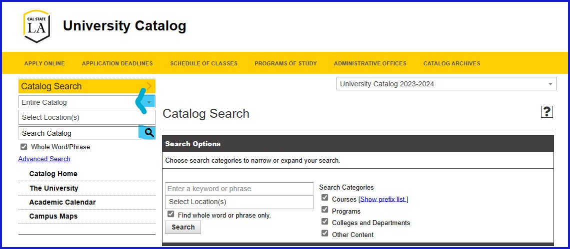 The image shows Math 100 course which came after searching in catalog.