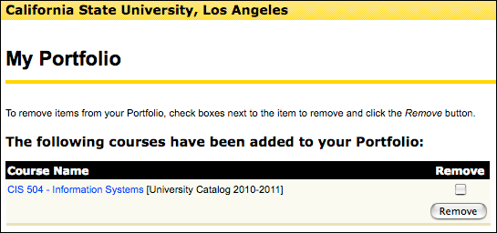 You can remove the course from the portfolio.